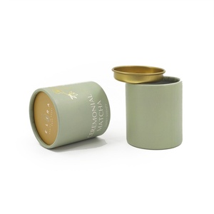 Envase de Papel para Matcha, Tubo de Papel de Grado Alimenticio con Tapa Metálica, Diseño a Prueba de Humedad, Caja Redonda para Té - Product Image 4