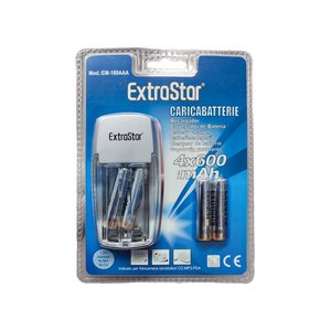 Kit de Cargador de Batería Mini Stylus de 220V para Red Doméstica con 4 Baterías Recargables AAA Ni-Cd Ni-MH de 600mAh, Enchufe Europeo - Product Image 1