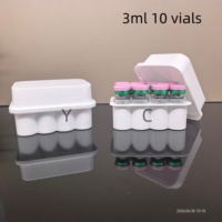 Boîtes de rangement en plastique transparent pour flacons de peptides jetables 3ml*13ml*3, étuis de voyage pour flacons Cillin, support pour flacons en matériaux recyclés, vente en gros