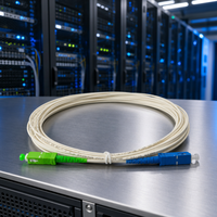 Kabel Patch Fiber Optik Singlemode 9/125 G.657.A2 SC/APC Hijau ke SC/UPC Biru 2.0mm Putih OFNR untuk FTTH PON