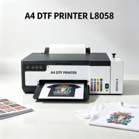 Imprimante DTF A4 avec circulation d'encre, machine de transfert de t-shirts rouleau à rouleau de bureau avec four DTF, imprimante cuir XP600