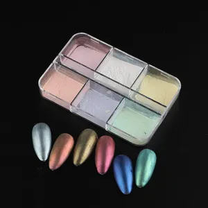 Polvo de Uñas Efecto Cromo Metálico Moonlight Mirror, Pigmentos, Laca en Gel, Polvo Láser, Brillo Aurora, Perla Brillante, Empujador de Uñas - Product Image 6