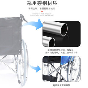 Silla de Ruedas Manual Ligera con Diseño de Soporte Cruzado para Asistencia de Movilidad para Personas Mayores - Product Image 5