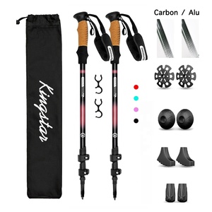 Bastón de Senderismo Telescópico de 3 Secciones, Ultraligero, de Fibra de Carbono y Aluminio, Personalizado, para Caminatas Nórdicas, para Hombres y Mujeres - Product Image 1