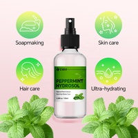 Semprotan air bunga bunga kulit hidropon murni alami organik hidresol Mint air Perawatan Kulit atau rambut tubuh