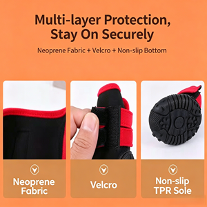 Chaussures imperméables antidérapantes pour <span class=keywords><strong>chien</strong></span>, semelle TPR, bottines ajustables, randonnée en plein air, protection des <span class=keywords><strong>pattes</strong></span> toute saison pour chiens de taille moyenne et grande - Product Image 5