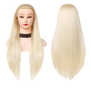 <span class=keywords><strong>Tête</strong></span> <span class=keywords><strong>de</strong></span> mannequin en fibre synthétique colorée ombrée pour la formation en cosmétologie, coiffure et maquillage - Product Image 4