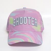 Venta al por mayor por encargo 3D bordado impresión impresa tirador caza Rosa niñas mujeres deportes al aire libre ala curva gorra de béisbol