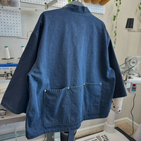 Veste en jean bleue personnalisée YSJY en gros, haute qualité, poches cargo, coupe oversize, pour homme, style décontracté