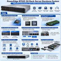 Serveur Rack Barebone Dell PowerEdge R7625 2U, Système AMD EPYC Double Socket 12LFF 24SFF, Plateforme de Stockage d'Entreprise