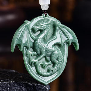 จี้หยกธรรมชาติสีเขียวมรกตพร้อมใบรับรองการประเมินคุณภาพ E045 - Product Image 2