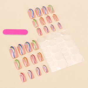 Pegatinas de <span class=keywords><strong>Uñas</strong></span> de Material ABS con Efecto Vórtice Neón Colorido, <span class=keywords><strong>Uñas</strong></span> Postizas Modernas y de Alta Calidad - Product Image 4