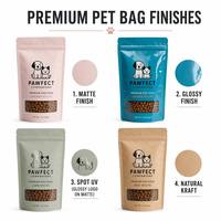 Sachet Doypack en aluminium avec fenêtre haute pour aliments lyophilisés pour animaux de compagnie, emballage anti-odeur, 100g 250g 500g, viande déshydratée