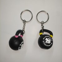 ZP-Custom 3D Anime Porte-clés en alliage de caoutchouc avec conception d'haltères Mini Barbell, cadeaux de bricolage étanches pour les fans de fitness et d'anime