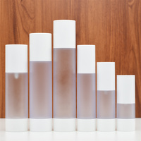 Bouteilles pompe de pulvérisation, en plastique blanc givré, sans air, de 15, 30, 50, 80, 100 et 120ml, 5 pièces