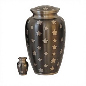 Engraved American Style Pewter Star <b>Black</b> Brass Custom Color Eco-Friendly Durable Cremation Urns - Product Image 1