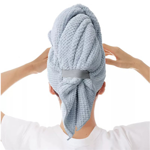 Serviette de séchage capillaire en <span class=keywords><strong>microfibre</strong></span> grande taille personnalisable avec logo, avec bande élastique, pour femmes, pour cheveux longs et mouillés, <span class=keywords><strong>anti</strong></span>-frisottis, idéale pour dormir - Product Image 2