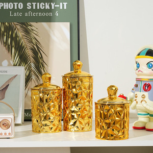 YHYP Vente chaude transfrontalière Décoration Contenants de rangement pour bonbons en plastique bronzé scellés avec couvercles pour la décoration de la maison Cuisine - Product Image 2