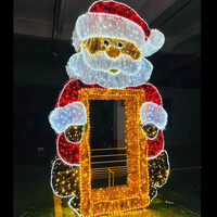 Mayorista Impermeable Personalizado Marco de Fotos Grande Motivo Luces 2D LED Navidad Papá Noel Fotomatón para Exhibición de Navidad al Aire Libre
