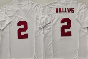 2025 özel Red kırmızı en kaliteli dikişli 2 Williams #15SIMPSON Crimson amerikan kolej futbol özel forması - Product Image 3