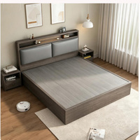 Cadre de lit tatami moderne et minimaliste sur mesure avec rangement au sol, tailles simple et double pour hôtel, approvisionnement direct usine