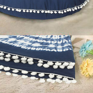 Funda Redonda para Cojín de Piso de 32x32 Pulgadas con Cierre Invisible Personalizable, Decoración para Hotel y Hogar, Hecha a Mano con Técnica Shibori Tie-Dye, 100% Algodón - Product Image 4