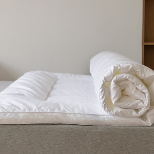 Quilted Fitted Mattress <strong>Topper</strong> Thicken Pad Top White Grey Mattress Cover with Deep Pocket Fitted Skirt Sheet - Product Image 6