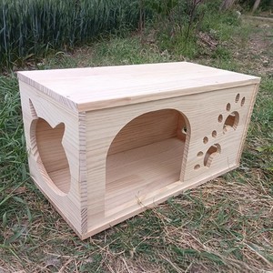 Nichoir pour animaux de compagnie en bois de pin, utilisé comme niche pour chats, pour que vos animaux aient une maison sûre et confortable - Product Image 3