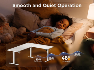 L hình động cơ kép điện có thể điều chỉnh chiều cao bàn 3 chân điện đứng lên bàn máy tính văn phòng góc bàn - Product Image 6