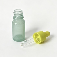 10ml Mattierte Grüne Glasflasche mit Pipette, Anpassbare Farbe Panton Gold Silber, Ätherisches Öl Serum Kosmetikverpackung