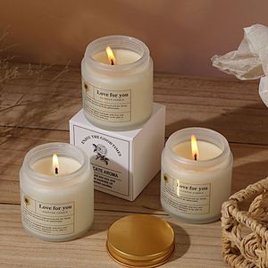 Vela Aromática de Cera de Soya en Frasco de Vidrio Esmerilado de Lujo, Sin Humo, Regalo para San Valentín, Días Festivos, Apartamento, Baño, Hogar - Product Image 2