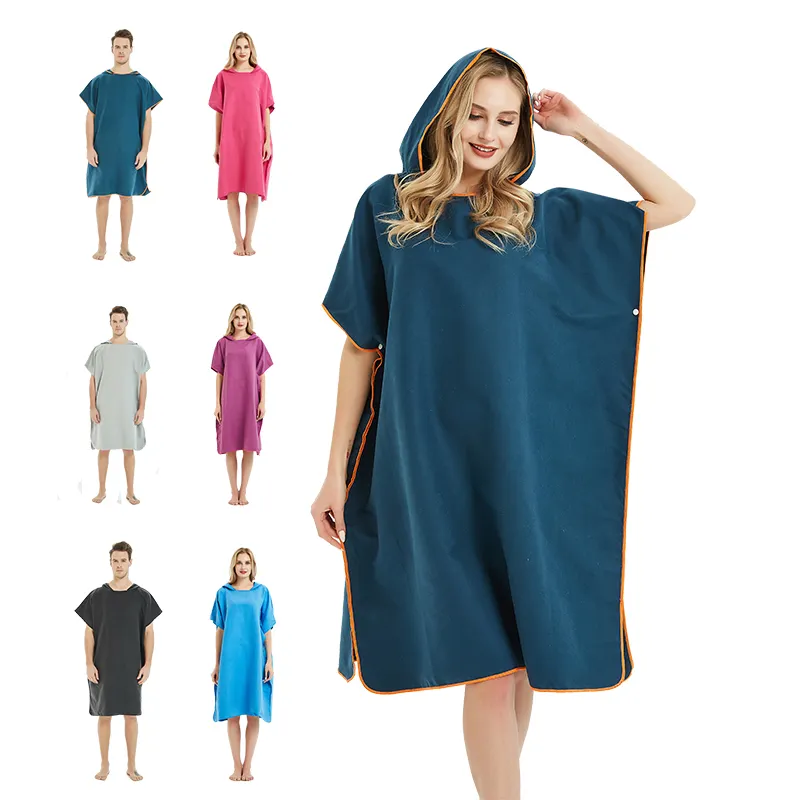 Combinaison à langer en microfibres, imperméable, avec capuche et séchage rapide, serviettes à capuche pour la natation, le Surf, le Poncho, Compact et léger