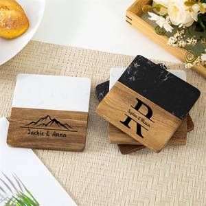 High Quality Marble Wood <strong>Coasters</strong> Custom Engraved Marble and Wood <strong>Coasters</strong> Wooden Marble <strong>Coasters</strong> <strong>for</strong> <strong>Drinks</strong> - Product Image 4
