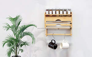 Feuille et emballage en plastique organisateur <span class=keywords><strong>papier</strong></span> ciré cuisine <span class=keywords><strong>papier</strong></span> essuie-tout et pots à épices organisateur bambou feuille d'<span class=keywords><strong>aluminium</strong></span> distributeur avec <span class=keywords><strong>papier</strong></span> - Product Image 4