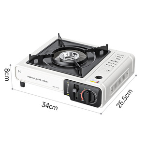 Réchaud à gaz portable 34x25.5x8cm avec allumage, équipement de cuisine pour le camping en plein air - Product Image 1