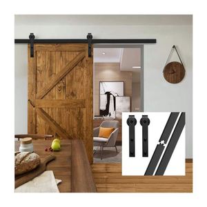 WEKIS Rail coulissant en acier au carbone noir de haute qualité pour porte de grange, design moderne, garantie de 2 ans - Product Image 4