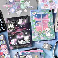 20pcs Per Pack Stiker Perekat Sendiri Film Glitter 'Fading Paradise' Pola Gaya Instagram untuk Dekorasi Bullet Journal DIY