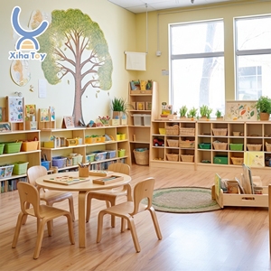 Conjunto de Muebles para Aula de Jardín de Infancia Montessori, Mesa y Silla de Madera para Guardería, Juego Activo y Estudio para 30 Niños - Product Image 1