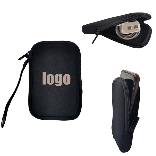 New Arrival High Quality  Waterproof Neoprene Mobile Phone Pouch Mobile Phone Charger Cable Holder Bag