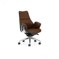 Chaise de bureau de direction moderne et luxueuse, légère, en cuir véritable, siège confortable, hauteur réglable pour ordinateur domestique assis depuis longtemps