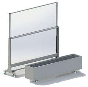 2025 New Designed Retractable 1.8m High Wind-stop Commercial Glass Balustrade <strong>Railing</strong> with <strong>Planter</strong> Box - Product Image 1