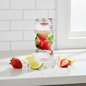 <span class=keywords><strong>Acqua</strong></span> <span class=keywords><strong>Frizzante</strong></span> al Gusto Fragola Leggera, a Basso Contenuto di Grassi e Zuccheri, in Lattine PET da 350ml per Vendita all'Ingrosso ai Supermercati - Product Image 1