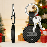 Organisateur de clés personnalisé en fibre de carbone anti-perte avec traqueur GPS, porte-clés pour Apple, coffret cadeau de Noël