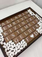 Ensemble cadeau de fiançailles personnalisé, plateau en bois pour souvenir de mariage, pour la demande en mariage, décoration de cérémonie