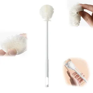 Zenidoo 360 Bendable Eco-Friendly <b>Silicone</b> Multi-Functional Cup Glass Scrubber Soft Bristles Long Handle Household Cleaning <b>Tool</b> - Product Image 1