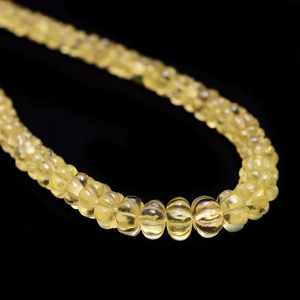 ลูกปัดหินอัญมณีแกะสลักจากมะนาวธรรมชาติลูกปัดหินควอตซ์ฟักทองแบบหลวมสำหรับทำเครื่องประดับขนาด5-8มม. ราคาขายส่ง - Product Image 3