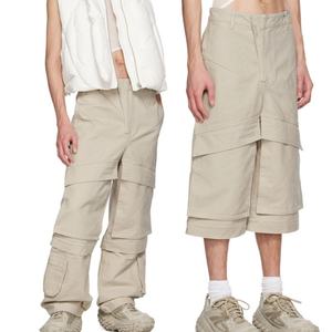 Nouveau design de mode, vente en gros directe d'usine, pantalon cargo en toile de coton pour homme, personnalisable, avec jambes détachables et fermeture éclair - Product Image 2