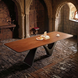 Solid <strong>Medieval</strong> Wood Dining Table Retro Home Living Room Desk Long Office Workbench Elegant and Durable <strong>Furniture</strong> - Product Image 5