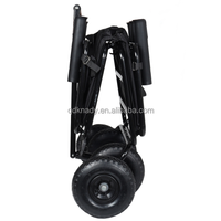 Chariot de pêche pliable robuste KNADY en métal et plastique, conteneur à roulettes, roues pneumatiques, conception à quatre roues, porte-cannes, capacité de charge de 150 kg