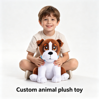 Jouet en peluche chiot personnalisé OEM/ODM, design de dessin animé, jouet en peluche chien à posture personnalisée, animal en peluche chiot aux grands yeux